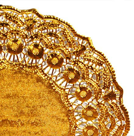 García de Pou 100 Unités - Dentelles Rondes Métalisées 40 g/m2, + 20 g/m2, 30,5 cm Dore Litos Met,