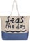 normani Strandtasche Schultertasche Handtasche Umhängetasche mit Sommer Design und großem Volumen Farbe Sea Blue