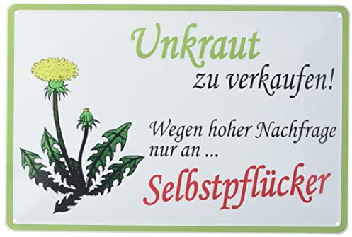 Schatzmix Blechschild Unkraut Metallschild Wanddeko 20x30 cm tin Sign