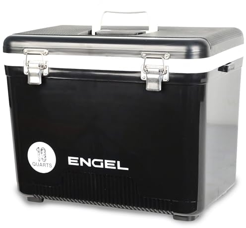 ENGEL Kühlbox 19qt (18 Liter) Auslaufsicher, Luftdicht, Tragbare, Kleine Kühlbox für Camping, Picknick, Wandern, Festival - Eisbox Ohne Strom für Männer & Frauen, 42 x 28,6 x 32,4 cm im Schwarz