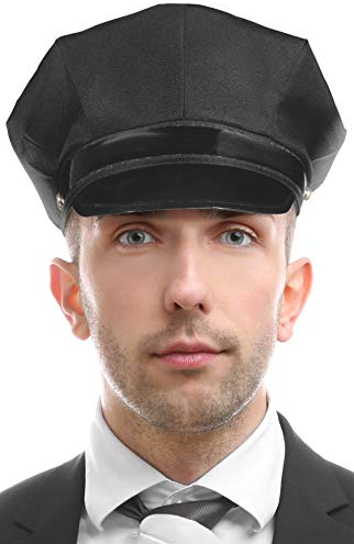 Balinco Chauffeur Mütze schwarz - die perfekte Ergänzung für Ihr Kostüm als Hochzeitsfahrer oder Fahrer/Chauffeur