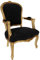 arterameeferro Barocksessel Luis Blatt Gold Samt Schwarz