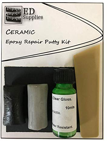 Ceramic Baths, Sinks, Toilets & Shower Trays Epoxy Repair Putty Kit – Repairs Chips, Cracks & Similar Damage. (Black)