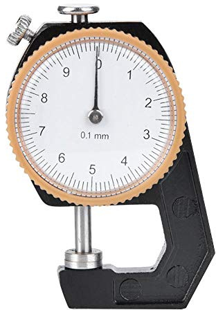 Metallo 0 ~ 10mm Quadrante Spessore Calibro 0.1mm Tester Spessore Strumento di Misurazione Lamiera In Pelle Tester Testa Piatta per Cuoio, Carta