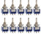 ETOPARS 10 Piezas Azul Mini Interruptor de Palanca ON-ON 6A 125V / 3A 250V 6 Pines 2 Posiciones DPDT Miniatura Interruptor Coche Terminal Soldadura