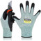 DEX FIT Guantes Anticortes de Nivel 5 Cru553, Ajuste Cómodo Elástico 3D, Buen Agarre, Recubrimiento de Espuma Duradero de Nitrilo, Táctil, Fino y Ligero, Lavable, Verde 10 (xl) 3 Pares