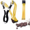 Deweey Steinschleuder Zwille Set, Edelstahl Schleuder Katapult Slingshot Sportschleuder mit 2er Ersatzgummi + 100 St. Rundkugeln