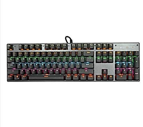 Stsmcl Keyboard Metal Light Either Machine Mechanical Keyboard Green Shaft 104 Key Nine Species of Light Effect Adjustable