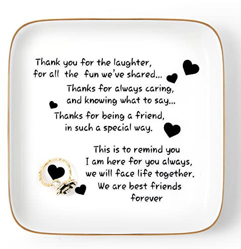 Titanape Best Friend Trinket Dish, Best Friend Birthday Gifts for Women - Friendship Gift for My Best Friends Female, Bestie, BBF, Soul Sister