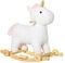 HOMCOM 2-IN-1 Schaukelpferd mit Räder Plüsch Schaukeltier Babyschaukel Spielzeug Weiß 63 x 38 x 63 cm
