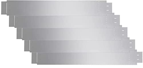 YRHome 20 pièce Bordure de Jardin Flexible 100x15cm Acier Galvanisé Palissade Bordure de Jardin Cour (20mx15cm, Argent)