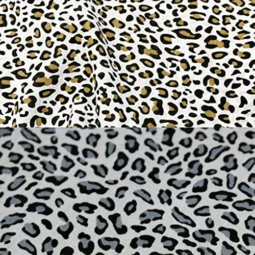 Polyester-Baumwollstoff, Leopardenmuster, 114 cm breit, Meterware