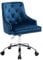 Sepnine Bürostuhl Samt, Schreibtischstuhl Aesthetic Mädchen, Schminkstuhl mit Rollen, Drehstuhl mit Silbernen Stuhlbeinen, Höhenverstellbar, Studie, Büro, Schlafzimmer, Bis 135 kg, blau