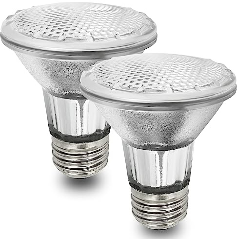 BOGAO Par20 Bulbs, 2 Pcs 120V 50W Par20 Light Bulbs, E26 Medium Base Long Lasting Life High Output Reflector Flood Lights Replacement Range Hood Light - Warm Light