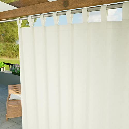 Byour3 - Tende Impermeabili Da Sole Per Esterno Con Passanti In Stoffa A Caduta Antimuffa - Tenda Laterale Gazebo Con Anelli In Tessuto X Terrazzo Balcone Pergola Patio (Avorio, L.250 x 285H)