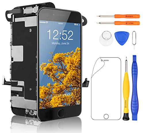 Yodoit für Phone 8 Plus Bildschirm Ersatz Schwarz Vollmontage mit Home Button, Frontkamera, Ohrhörer Lautsprecher 5,5 Zoll LCD Display mit Repair Tool Kit