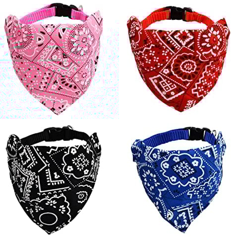 Focenat 4 Stück Hundehalstücher, Hunde Bandana Kopftücher Hundeschal, Halsdreiecke Hundehalstücher, Einstellbare Hund Halstuch Hundehalsband für Kleine, Mittelgroße und Große Hunde Katzen Haustier (M)