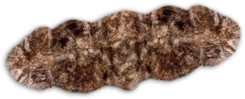 Alpenfell Schaffell Lammfell Merino - Schaffell Echt Groß - Fellteppich - Weich und Flauschig - Fell für Stühle - Lammfell Teppich - 100% Bio - Schaffelle - Dekofell (Geflammt, Doppelt)