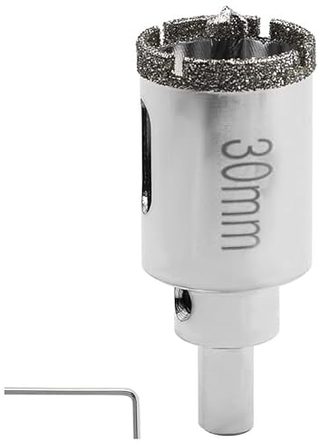 Forets Diamantés Carrelage 30/50/75 mm, Foret Diamant Verre Creux, Profondeur de Coupe 36 mm, Scie Cloche Carrelage, pour Céramique, Porcelaine, Carrelage, Marbre (30mm)