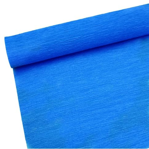 Rouleau de papier crépon de qualité supérieure pour la fabrication de fleurs bleu roi,25 cm de Largeur, 2,5m de Longue