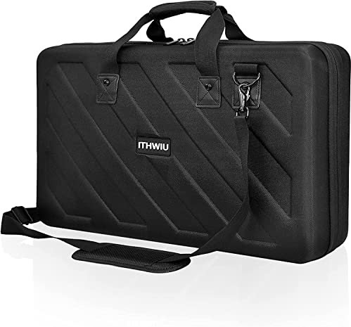 BQKOZFIN DJ Carrying Hard Bag Case for Pioneer RX, SX, SX2, SX3, Denon MC7000, DDJ FLX6 EVA Storage Bag (Black)