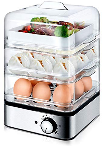 OQHAIR 360W Household Electric Multifunctional Egg Cooker for Up to 8 Eggs Boiler Steamer Cooking Tools Kitchen Three Layers