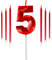Red 5th Birthday Candles Set, Number 5 Candle with Red Long Candles, Birthday Candles for Cake, Birthday Candle, Cake Candles Cake Topper Decorations for Boys Girls Men Women Birthday Party Wedding