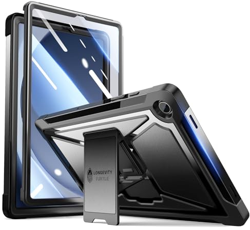 ZtotopCases Case for Samsung Galaxy Tab A9 8.7 inch 2023(SM-X110/X115/X117), Built-in Screen Protector, Dual Layer Shockproof Full Protective Cover with Kickstand, Black