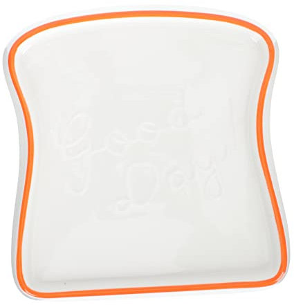 MAGICLULU Ceramic Food Tray Set Embossed Breakfast and Meal Plate Orange Color Household Use for Serving Snacks and Toasts