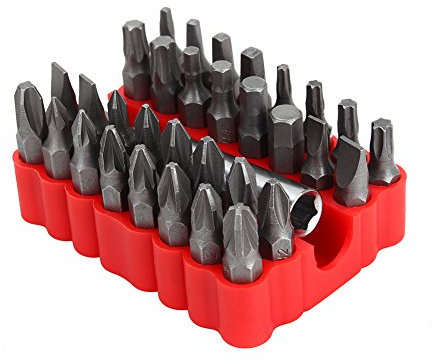 Set di Bussole a Stella, Kit di Punte Per Cacciavite Torx con Chiave Esagonale CR-V da 33 Pezzi, Punta Dinamometrica di Sicurezza a Prova di Manomissione da 1/4 6,35 Mm con Set di Supporti Magnetici