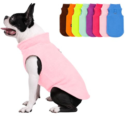 JACKO & CO Fleece-Weste mit Ring für die Leine – weich, leicht, atmungsaktiv für Welpen, kleine, mittelgroße Hunde, Kätzchen, Katzen, Chihuahua, warm für Herbst/Winter (Hellrosa, Größe XS, 0,9-1,8 kg)