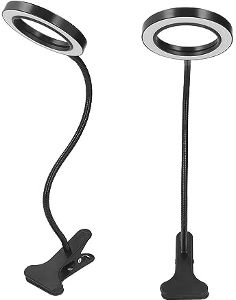 Clip-on-LED-Ringlicht mit 30 Beleuchtungsmodi, Flexibler Schwanenhals, Speicherfunktion, Automatische Abschaltung, Stromversorgung über USB, 40 Hervorragende LEDs