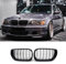Hengjiayao E46 Rejilla de riñón Delantero para BMW 3er E46 4 Puertas 4D 2002-2005 LCI Facelift E46 Parrillas Negro Brillante Listón Doble(No apto para 2 puertas)(For 3er E46 4D 2002-2005 LCI)