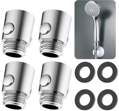 4 x Shower Stops, Shower Head Stoppers G1/2 ABS – Water Saving Easy to Install – Modern Design – One Button Switch, Suitable for Kitchen or Shower (4PCS)