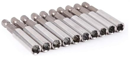 Fixinus 10 Stück Magnetische Bohrer Verlängerung, Schnellwechsel Bithalter 1/4 für Elektrische Bohrmaschine Schlagschrauber Schraubendreher, 60 mm