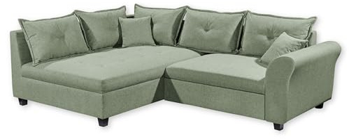 LIZ Ecksofa mit Schlaffunktion in Olive - Modernes Schlafsofa in L-Form für Ihr Wohnzimmer - 252 x 87 x 175 cm (B/H/T)