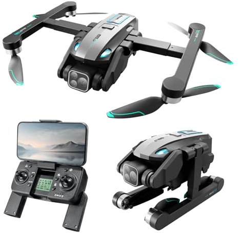 OBEST Drones GPS con Camara 4K Adulto, 5G WiFi FPV Plegable RC Drone Motor sin Escobillas, Follow Me, Cám ESC 180°, 2 Batería 36Min, Retorno con Un Clic, Evitación Obstáculos 360°, Altitude Hold