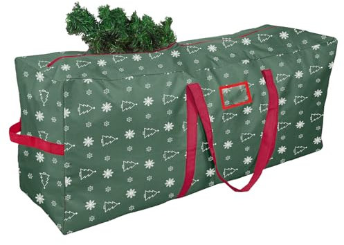 YiYa Christmas Tree Storage Bag for 9 Ft Heavy Duty 600D Oxford Xmas Tree Bag Waterproof Christmas Storage Container With Handles for Christmas Tree Garland(Green, XL)