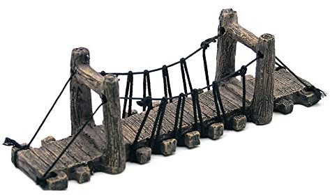 HJHIKJK Ornements pour Aquarium à Poissons Fake Aquarium Water Bridge Ornament Fish Tank Synthetic Resin Decor(Straight Bridge)