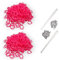 Loom Lot de 1200 élastiques pour enfants avec crochets en S et 2 crochets - Bracelets créatifs à faire soi-même (rose)