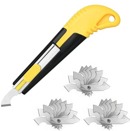 Acrylique Couteau Multi-usage avec Lame de Coupe Coupe Verre Synthétique 30 Lames de Rechange Incluses coupe en Acrylique Coupe Verre Synthétique Outil de Couteau à Crochet de coupe de feuille