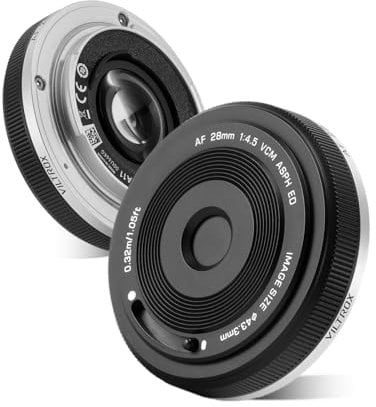 VILTROX 28mm F4.5 Full Frame Autofocus Pancake Lenses Chipsize Ultra-Thin per Sony E Mount Camera Lenses Obiettivi FE compatibili per Sony a7 a7C a7RIII a7RIV a7RV a9 a6400 (Nero)