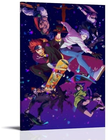 RISUANHENM SK8 Anime-Poster, Raumdekoration, künstlerisches Poster für Zimmer, ästhetische Leinwand, Wandkunst, Schlafzimmerdekoration, 40 x 60 cm, Rahmenstil