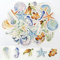 NICECONE 46 Pcs Watercolor Ocean Scrapbooking Stickers, Small Sea Shell Starfish Seahorse Marine Life Stickers for DIY Art Crafts Decoration,Journal,Envelope,Phone Case,Water Bottles,Laptops