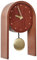 Tischuhr dunkler Holzfarbton mit Pendel Retro-Design 25 cm hoch Ferden