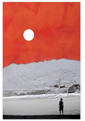 Beton-Poster, Motiv: Natur schaut an der Sonne auf, Schlafzimmer-Dekor, Landschaft, Büro, Raumdekoration, Geschenk, ungerahmt: 30 x 45 cm