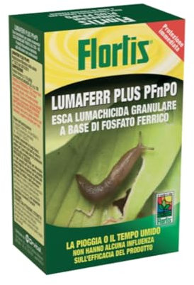 Lumafer Plus PFnPO 200g - Esca Lumachicida Bio a Base di Fosfato Ferrico | Resistente a Pioggia e Umidità | Per Orto, Giardino, Piante | Azione Rapida contro Lumache e Limacce