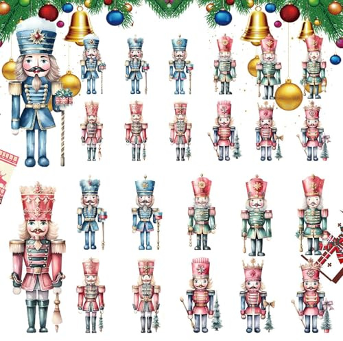 Adornos de Navidad de cascanueces – Decoraciones de árbol de vacaciones, figuras de cascanueces de madera | Decoración colgante de cascanueces de madera, decoración tradicional de Navidad, soldados de