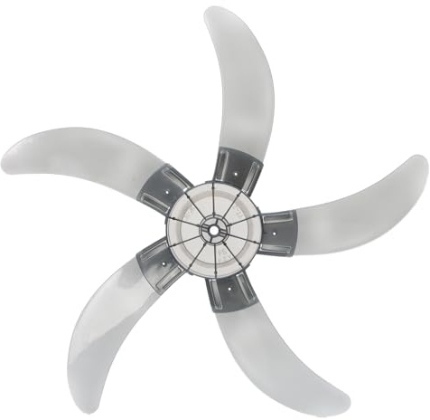 iiniim 18 Zoll Lüfterflügel 5 Blätter Kunststoff Ventilatorblatt mit Mutterabdeckung Ventilator Ersatzteile Zubehör Grau A One Size