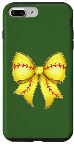 Bright Softball Ribbon Bow with Red Stitches Case for iPhone 7 Plus/8 Plus